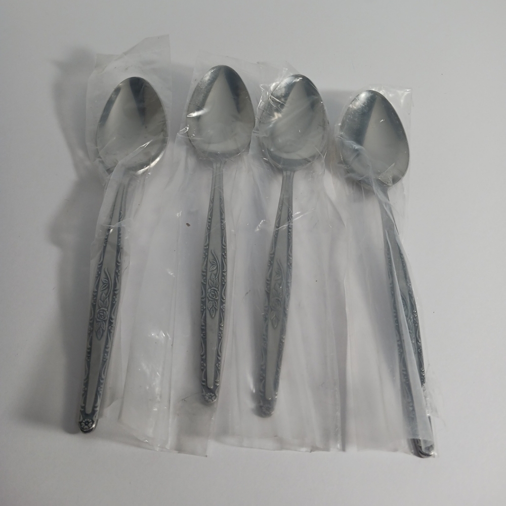 Interpur Stainless Steel Flatware Spoons Single Rose & Vine Made In Korea